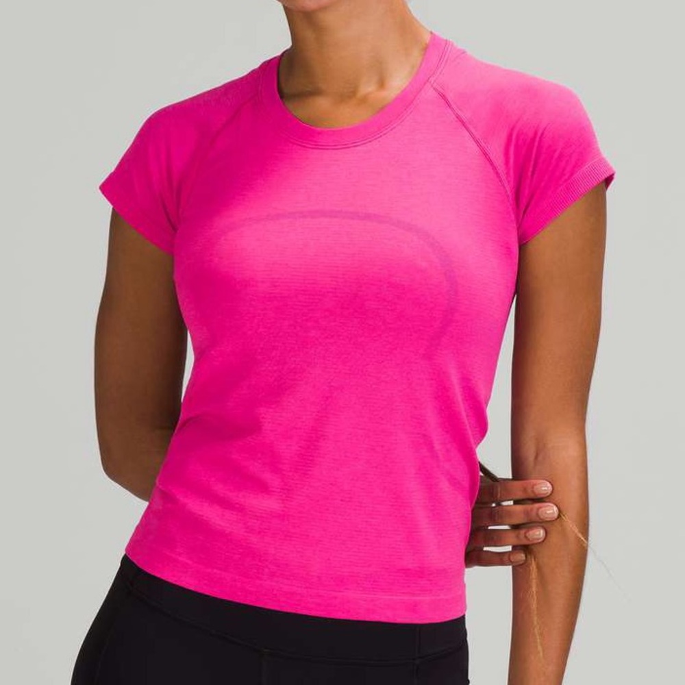 Lululemon Sonic Pink Race Length Swiftly Tech short sleeve